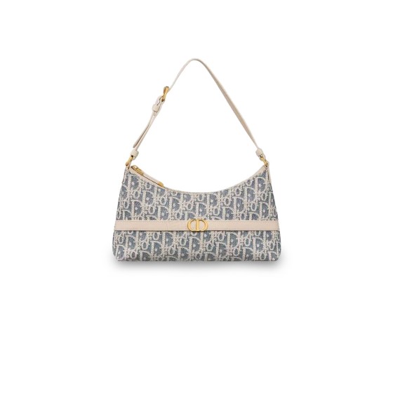 ¥520 【Dior】⭐️⭐️S38⭐️1 手提单肩包 蓝色拼浅饼干色 尺寸长24cm 宽6.5cm 高14cm 美派