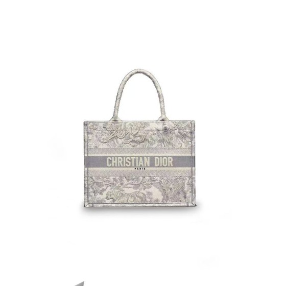 ¥645.00-685.00【Dior】⭐⭐M⭐932 老虎图案 刺绣 购物袋手提包 中号 女款 灰色 北北