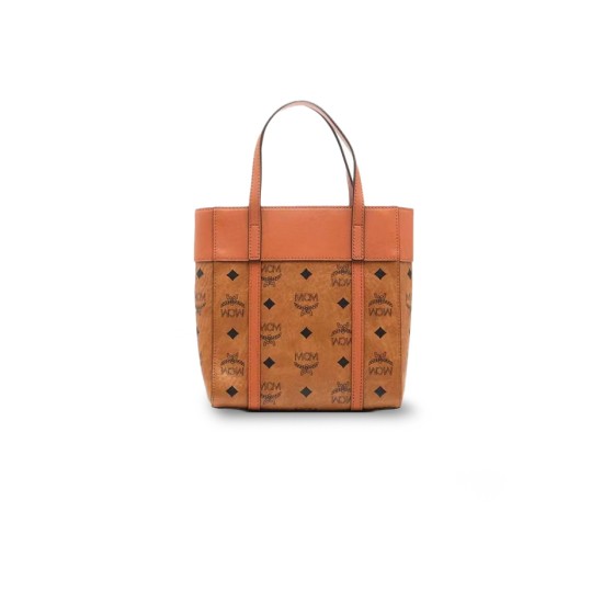 ¥550 【MCM】⭐⭐1CO⭐00 天美 帆布拼小牛皮饰边 包购物袋单肩斜挎手提包 尺寸长19cm 宽9.5cm 高21.5cm 天美