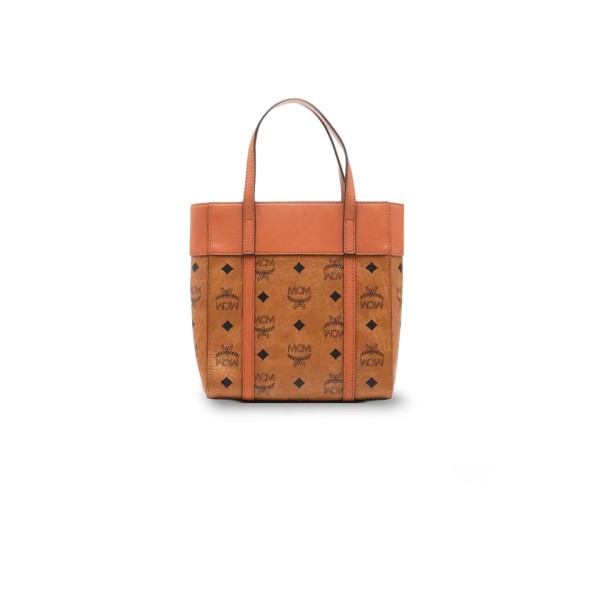 ¥550 【MCM】⭐⭐1CO⭐00 天美 帆布拼小牛皮饰边 包购物袋单肩斜挎手提包 尺寸长19cm 宽9.5cm 高21.5cm 天美