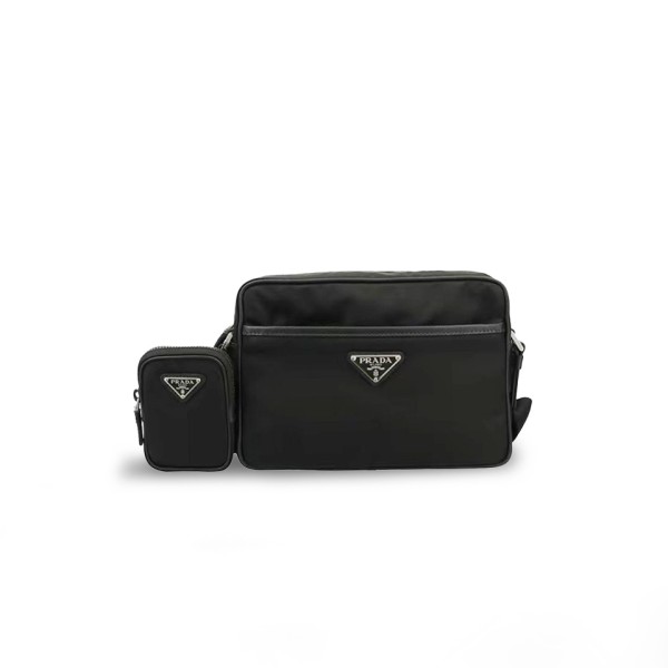 ¥580 【PRADA】2⭐VH048 小李 二合一皮革拼尼龙 公文包 男款黑色 23cm *16.5cm 小李