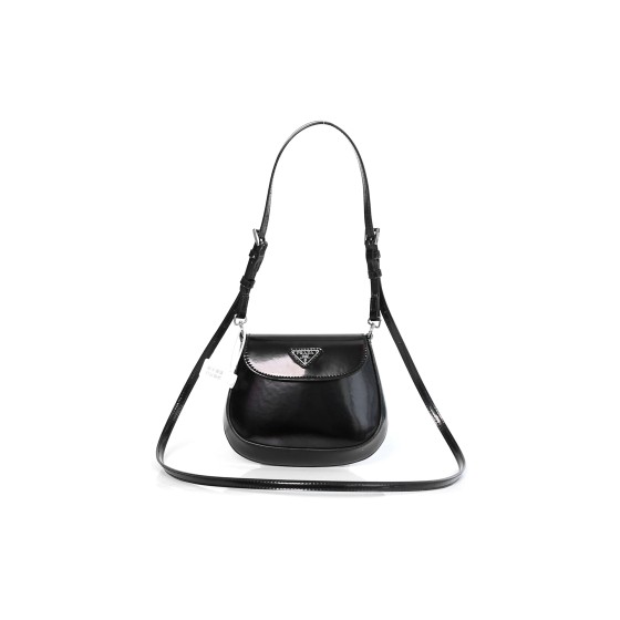 ¥580【PRADA】 1⭐BD311 杰林 16 * 4 * 22cm 金属徽标 亮面皮质 手提包 斜挎包 单肩包 小号 杰琳