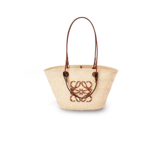 ¥580 【LOEWE】⭐⭐23P6⭐5X0 梦 压纹贴片 牛皮草编包购物袋手提单肩包 女款 尺寸长34cm 宽13cm 高16.5cm 梦